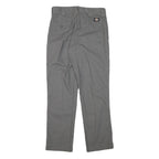 DICKIES Mens Cotton Blend Grey Regular Straight Trousers W30 L29 Workwear Casual