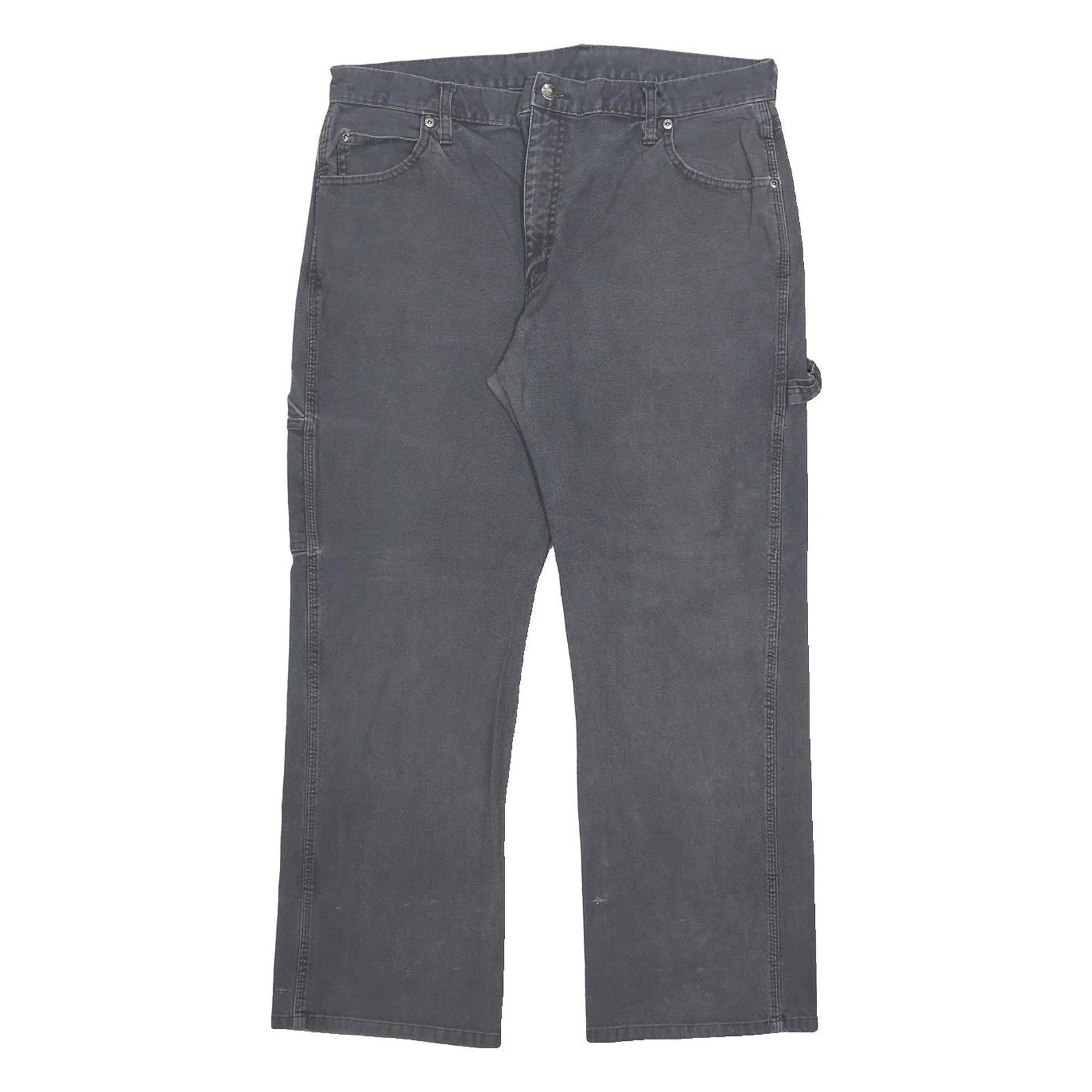 DICKIES Mens Jeans Black Relaxed Straight Denim Medium W36 L30 Workwear