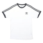 ADIDAS ORIGINALS Mens White & Black Classic T-Shirt S Short Sleeve Crew Neck