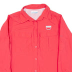 COLUMBIA Womens Plain Shirt Pink Long Sleeve S