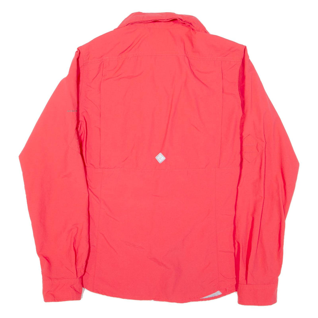 COLUMBIA Womens Plain Shirt Pink Long Sleeve S