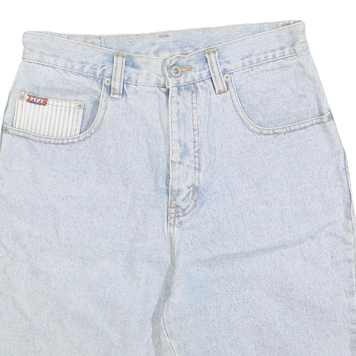 PEPE Mens Denim Blue Casual Shorts M W30 Classic Cotton Blend Comfortable Fit