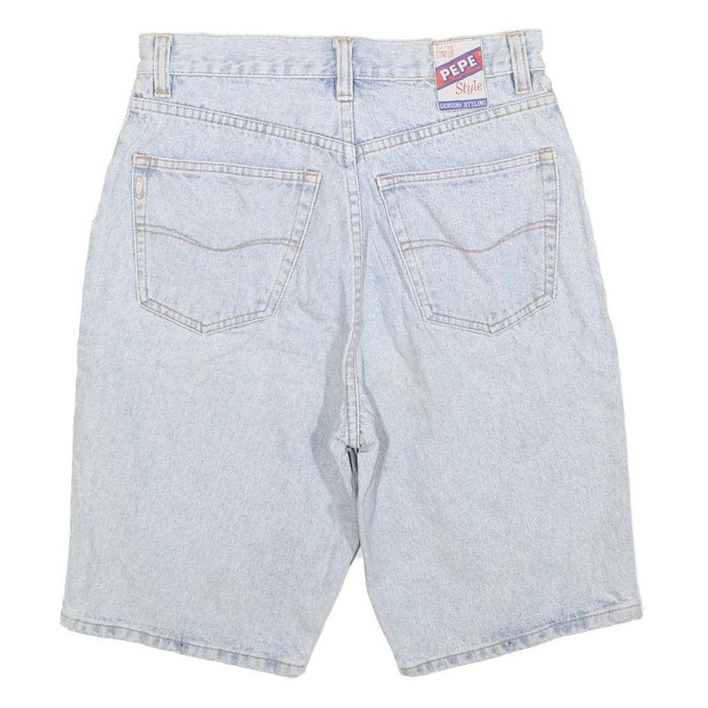 PEPE Mens Denim Blue Casual Shorts M W30 Classic Cotton Blend Comfortable Fit