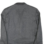 Mens Grey Wool Blend Classic Blazer Jacket L Button Closure Formal Tailored