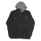 WRANGLER Mens Black Zip Jacket S Cotton Blend Hooded Casual Lightweight