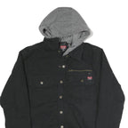 WRANGLER Mens Black Zip Jacket S Cotton Blend Hooded Casual Lightweight