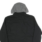 WRANGLER Mens Black Zip Jacket S Cotton Blend Hooded Casual Lightweight
