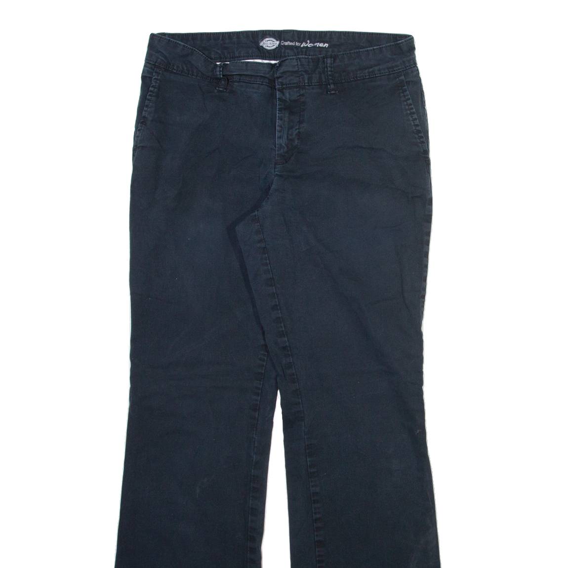 DICKIES Womens Trousers Blue Slim Bootcut W30 L31