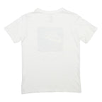 NIKE Boys White Black Logo Graphic T-Shirt M Short Sleeve Crew Neck Cotton Blend