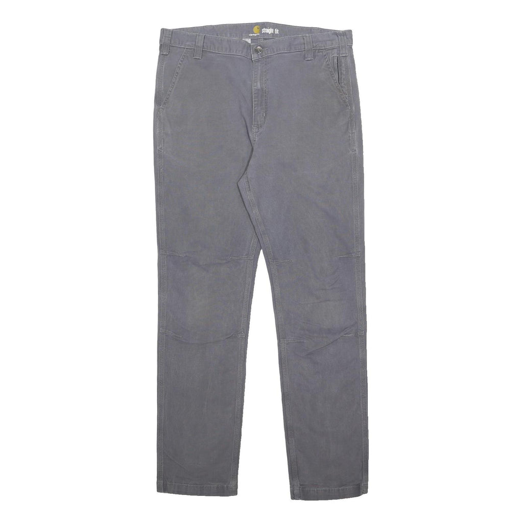 CARHARTT Mens Cotton Blend Grey Regular Straight Trousers W38 L34 Workwear Zip