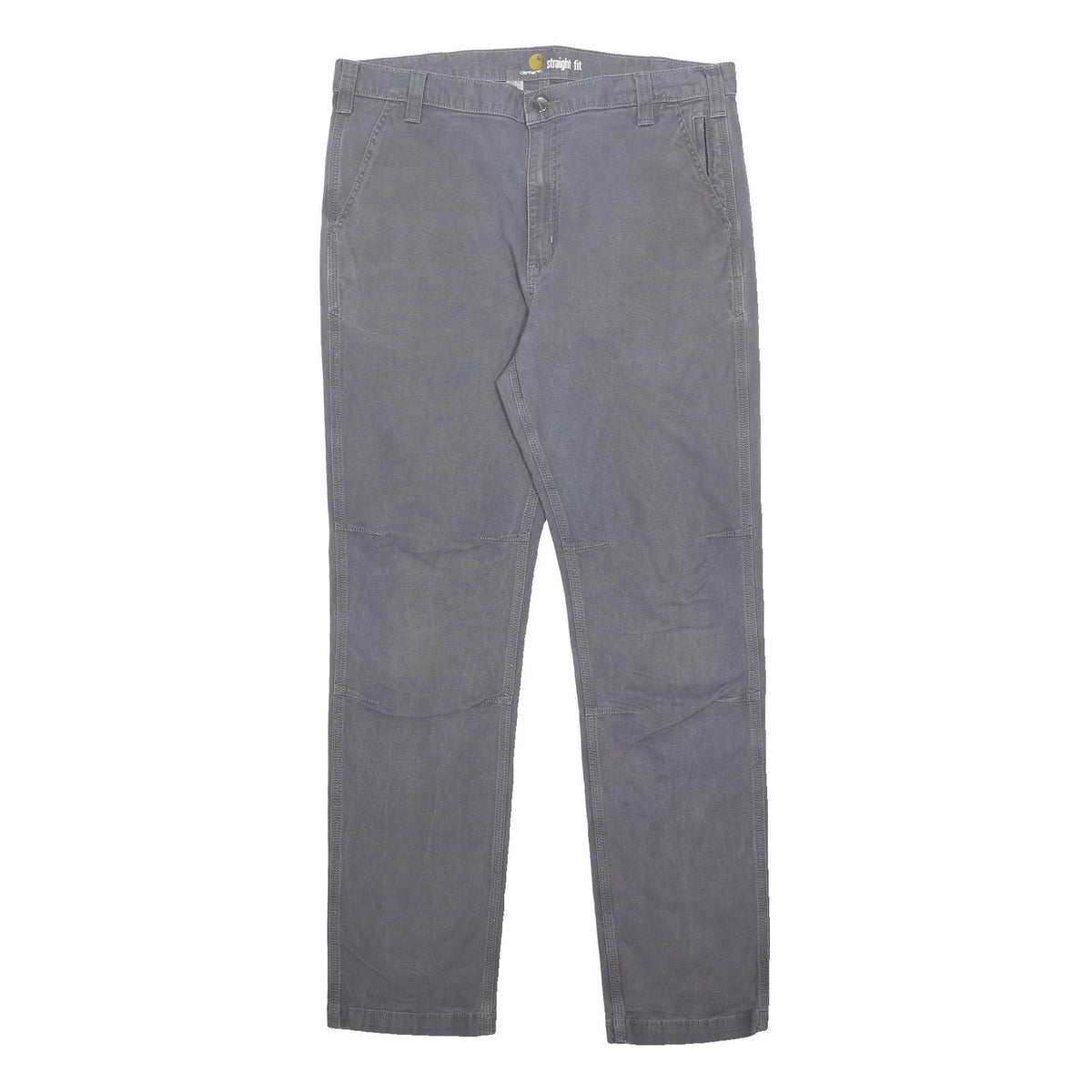 CARHARTT Mens Cotton Blend Grey Regular Straight Trousers W38 L34 Workwear Zip