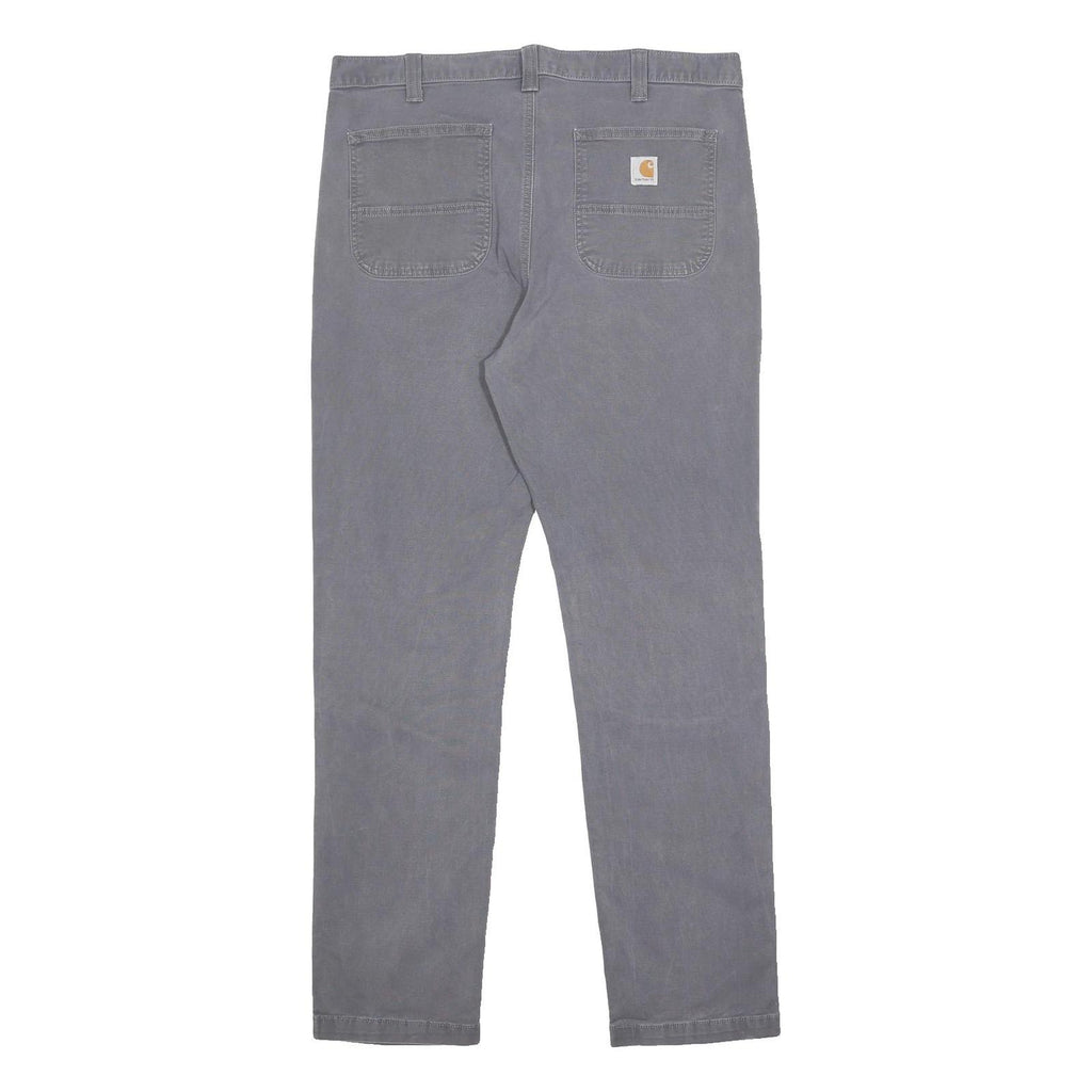 CARHARTT Mens Cotton Blend Grey Regular Straight Trousers W38 L34 Workwear Zip