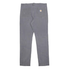 CARHARTT Mens Cotton Blend Grey Regular Straight Trousers W38 L34 Workwear Zip