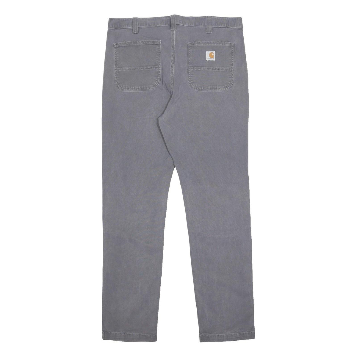 CARHARTT Mens Cotton Blend Grey Regular Straight Trousers W38 L34 Workwear Zip