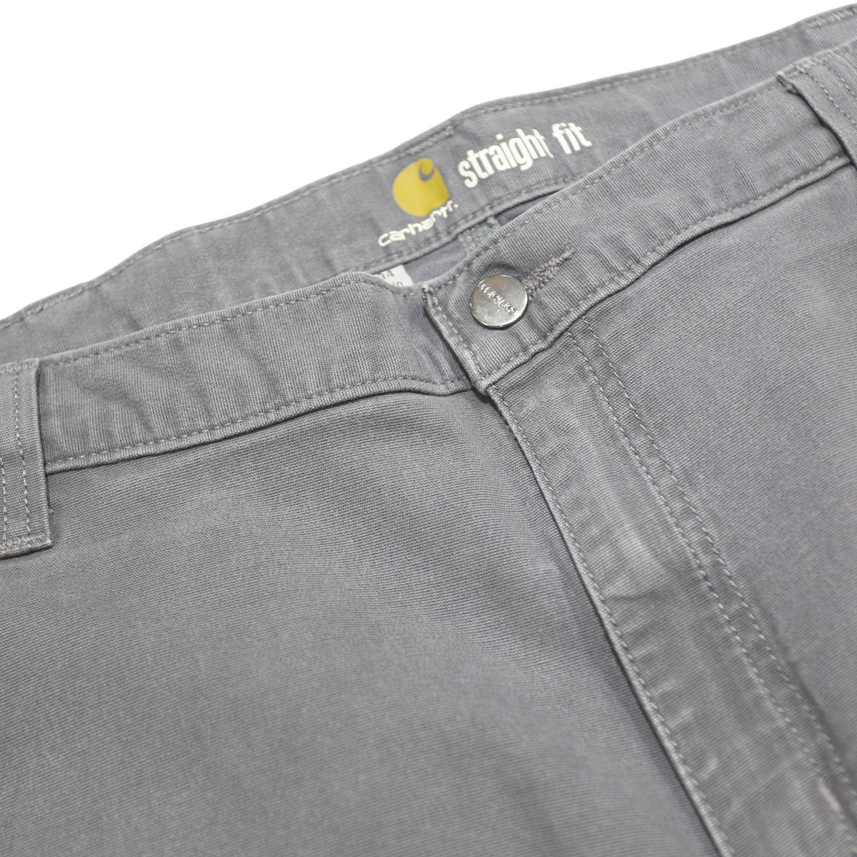 CARHARTT Mens Cotton Blend Grey Regular Straight Trousers W38 L34 Workwear Zip