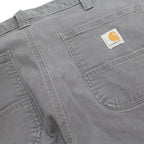 CARHARTT Mens Cotton Blend Grey Regular Straight Trousers W38 L34 Workwear Zip