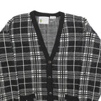 Organically Grown Womens Black & White Patterned Button Up Jumper L Acrylic