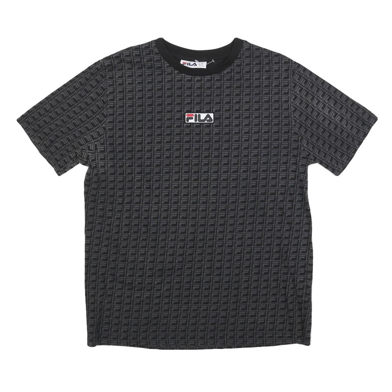 FILA Mens Black Graphic T-Shirt M Short Sleeve Crew Neck Cotton Blend