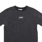 FILA Mens Black Graphic T-Shirt M Short Sleeve Crew Neck Cotton Blend