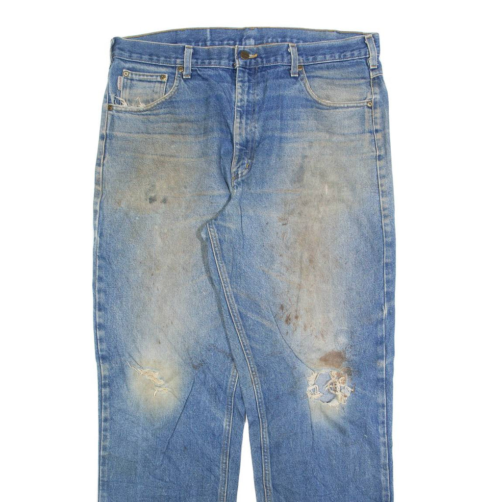 CARHARTT Mens Jeans Blue Relaxed Straight W38 L34