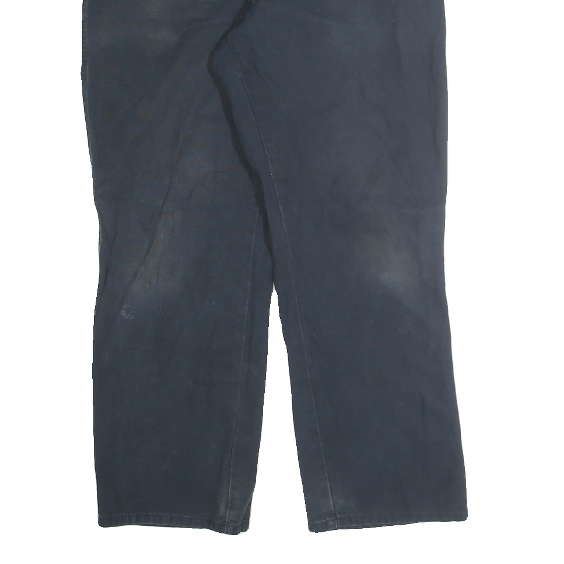 DICKIES Mens Navy Blue Regular Fit Straight Leg Trousers W36 L30 Cotton Blend