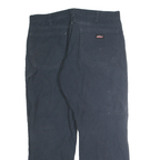 DICKIES Mens Navy Blue Regular Fit Straight Leg Trousers W36 L30 Cotton Blend