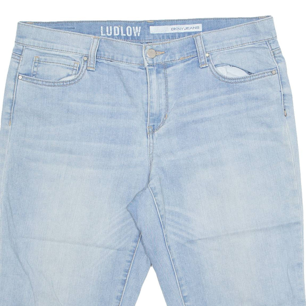 DKNY Womens Denim Shorts Blue UK 12 W36