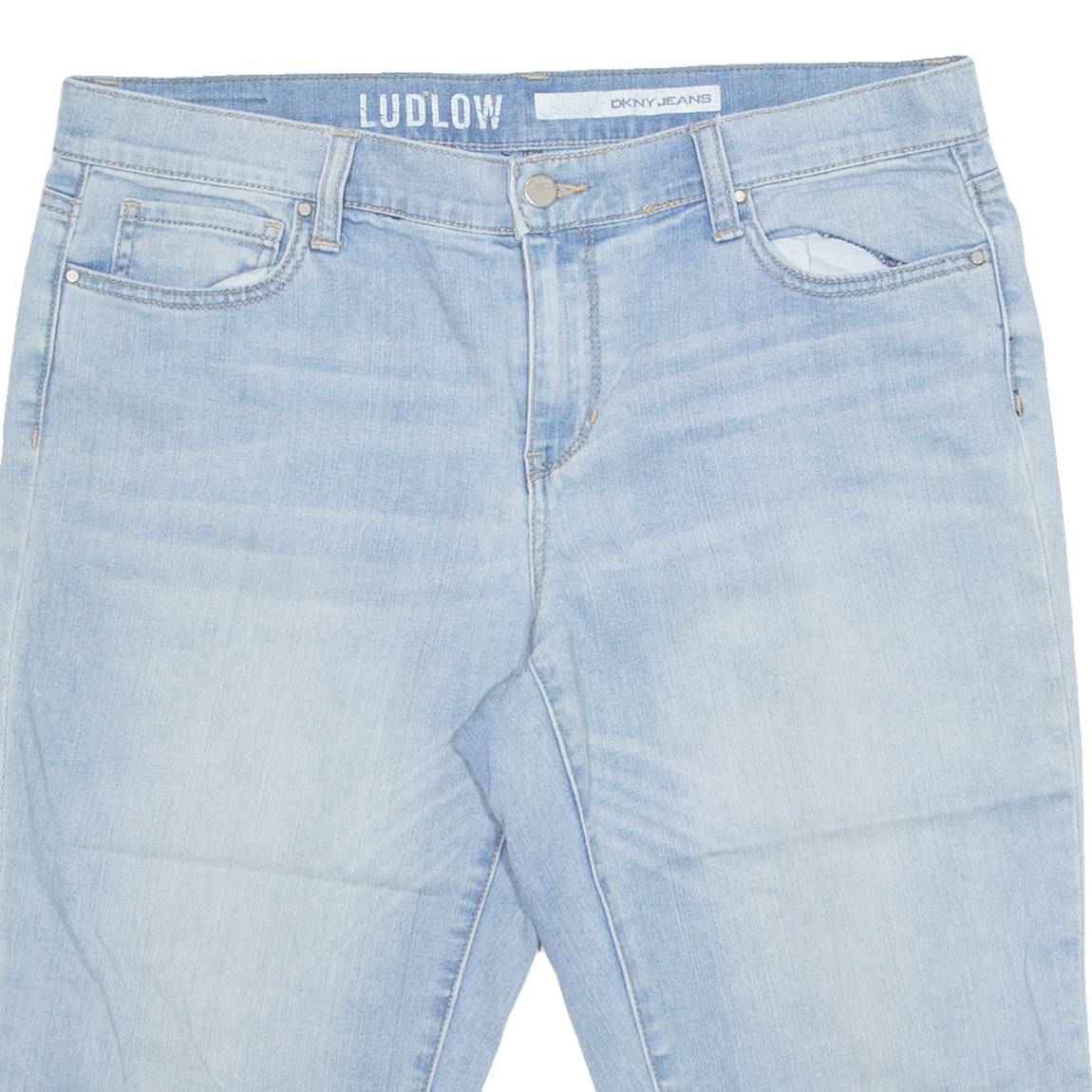 DKNY Womens Denim Shorts Blue UK 12 W36
