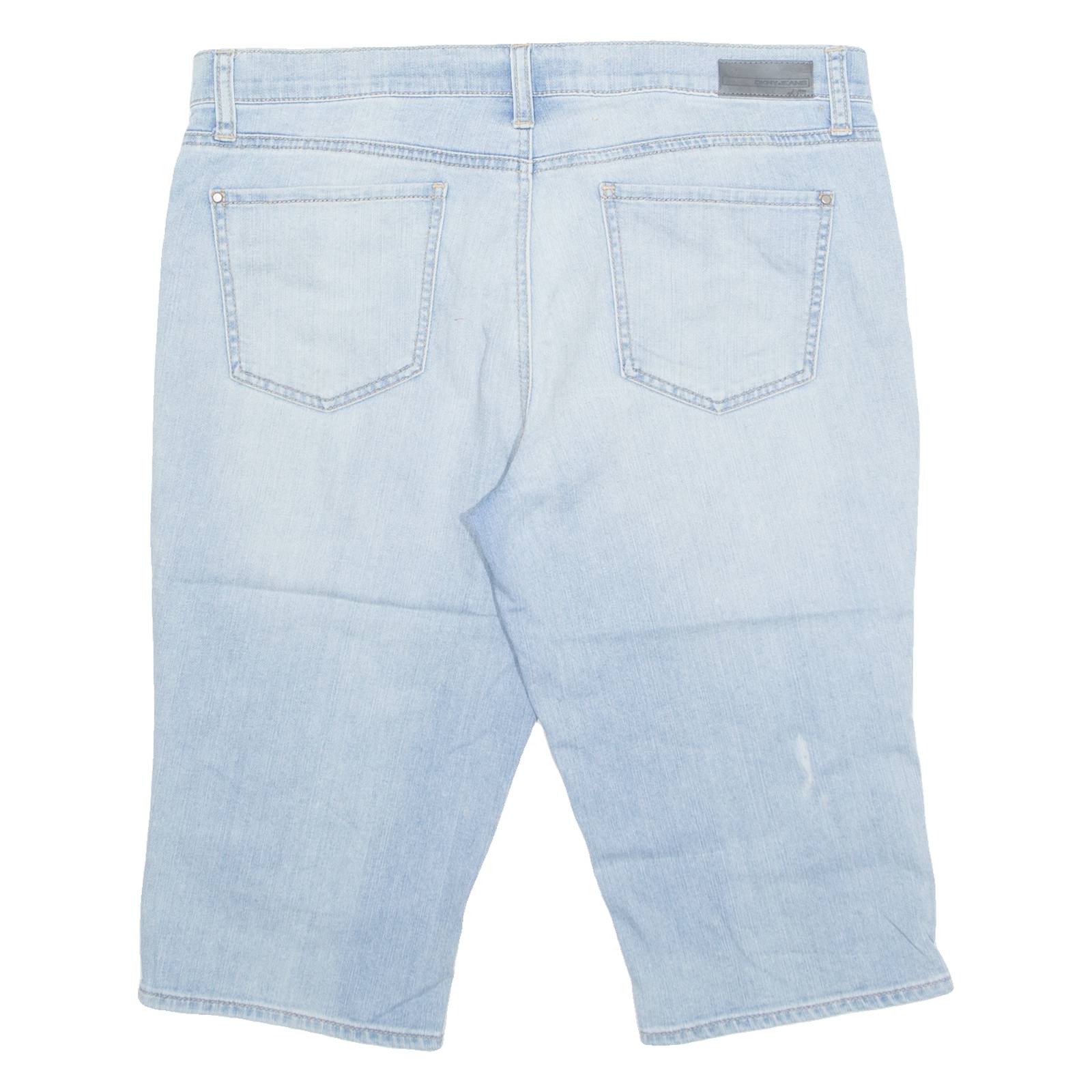 DKNY Womens Denim Shorts Blue UK 12 W36