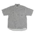 CHRISTIAN DIOR Mens Black & White Striped Cotton Shirt M Button Down Casual