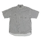 CHRISTIAN DIOR Mens Black & White Striped Cotton Shirt M Button Down Casual