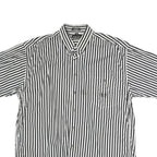 CHRISTIAN DIOR Mens Black & White Striped Cotton Shirt M Button Down Casual