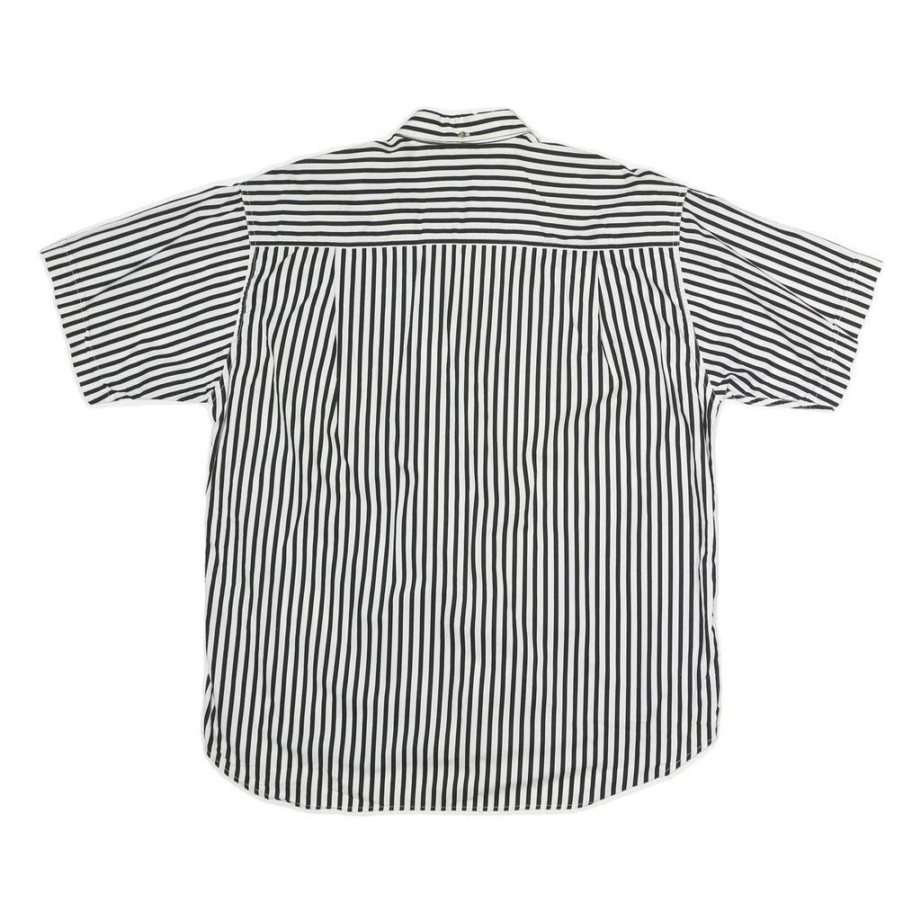CHRISTIAN DIOR Mens Black & White Striped Cotton Shirt M Button Down Casual