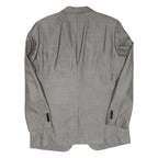 N/A Mens Grey Wool Blend Classic Jacket L Button Plain Elegant Formal Style