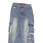 TARGET Mens Relaxed Blue Denim Relaxed Fit Cargo Pocket W26 L28 Workwear Jeans