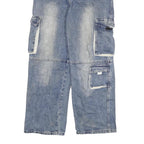 TARGET Mens Relaxed Blue Denim Relaxed Fit Cargo Pocket W26 L28 Workwear Jeans