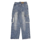 TARGET Mens Relaxed Blue Denim Relaxed Fit Cargo Pocket W26 L28 Workwear Jeans