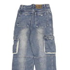 TARGET Mens Relaxed Blue Denim Relaxed Fit Cargo Pocket W26 L28 Workwear Jeans