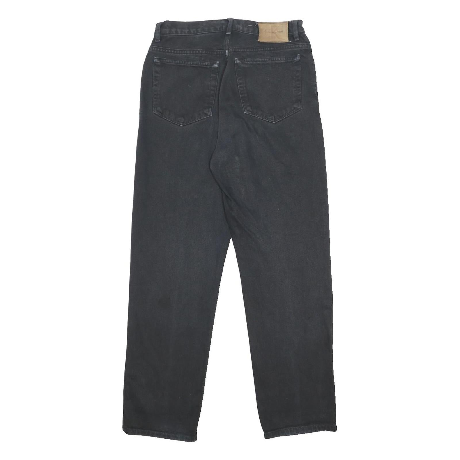 CALVIN KLEIN JEANS Womens Regular Black Denim W29 L30 Classic Cotton Zip Pockets