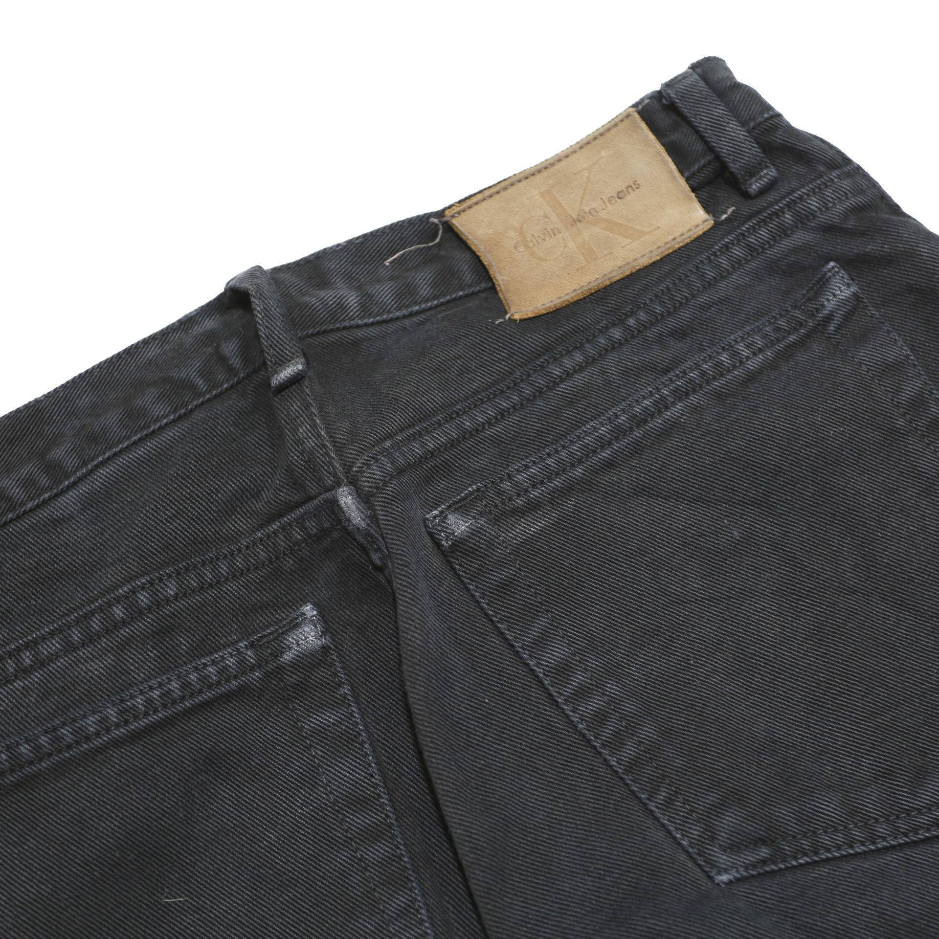 CALVIN KLEIN JEANS Womens Regular Black Denim W29 L30 Classic Cotton Zip Pockets