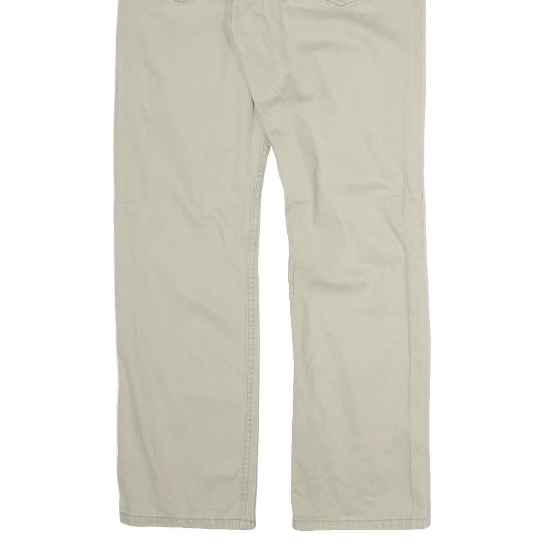 LEVI'S Mens Cotton Beige Regular Straight Trousers W30 L30 Zip Closure Classic