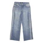 MZ JEANS Mens Blue Relaxed Patchwork Denim Stone Wash W30 L28 Zip Closure