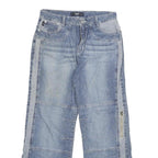 MZ JEANS Mens Blue Relaxed Patchwork Denim Stone Wash W30 L28 Zip Closure