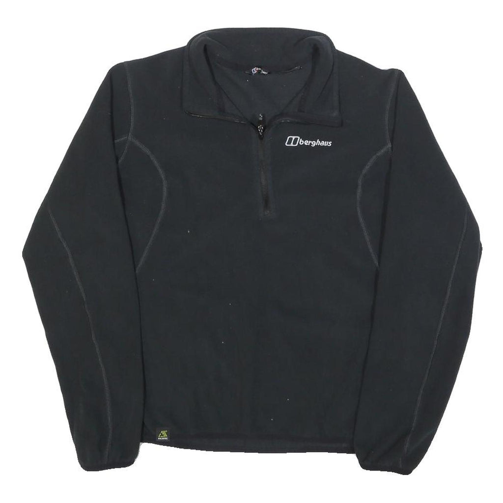 BERGHAUS Womens Black Plain Polyester Pullover Jumper UK 14 Outdoor Casual