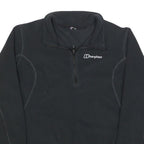 BERGHAUS Womens Black Plain Polyester Pullover Jumper UK 14 Outdoor Casual