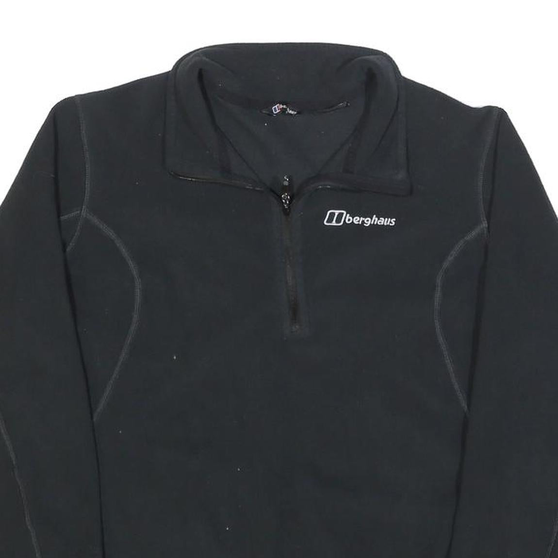 BERGHAUS Womens Black Plain Polyester Pullover Jumper UK 14 Outdoor Casual