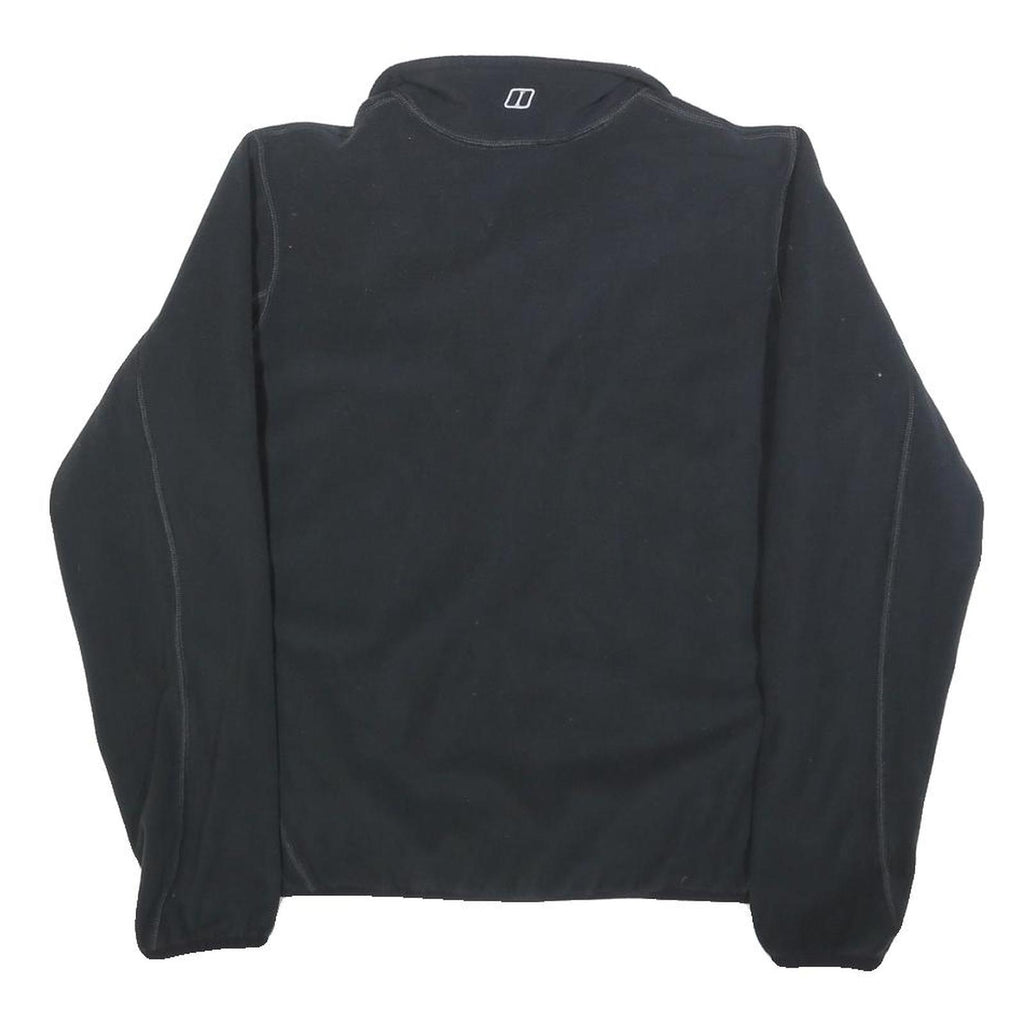 BERGHAUS Womens Black Plain Polyester Pullover Jumper UK 14 Outdoor Casual