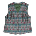 ILANY Womens Multicoloured Button Jacket L Polyester Blend Striped Pattern