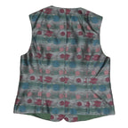 ILANY Womens Multicoloured Button Jacket L Polyester Blend Striped Pattern