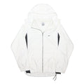 NIKE Mens White Jacket L Polyester Blend Zip Plain Hooded Athletic Sportswear